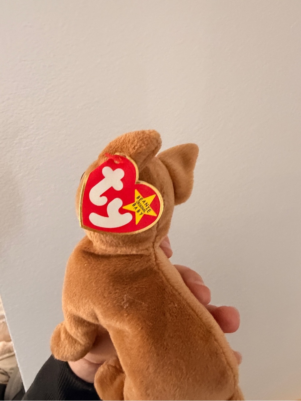 Ty Brown Plush Dog with Heart Tag